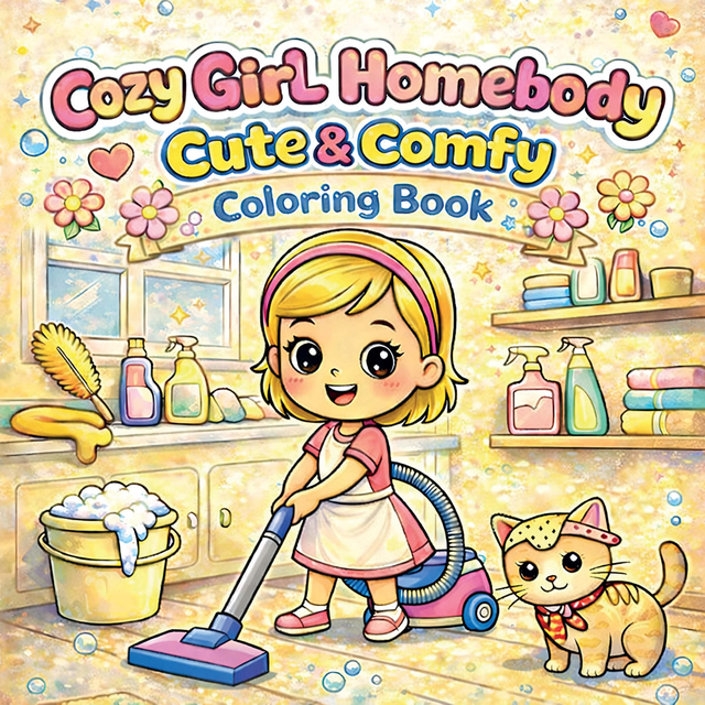 Livre de coloriage Cozy Girl Homebody Cute & Comfy