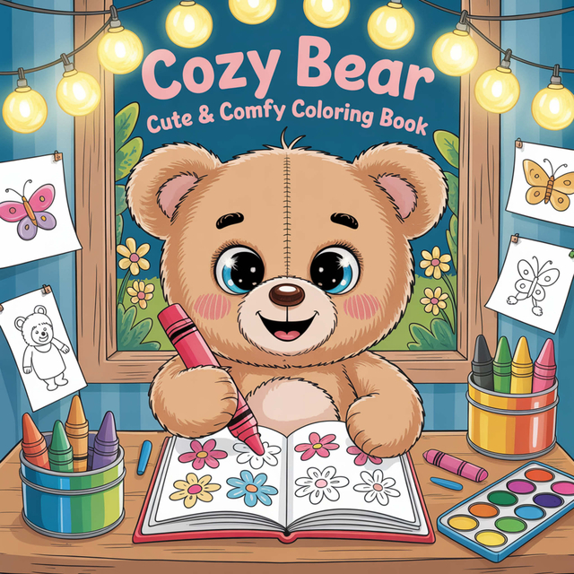 Livre de coloriage Cozy Bear 1