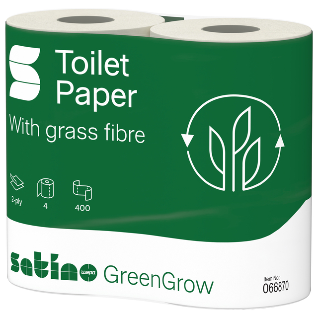Papier toilette BlackSatino MT1 GreenGrow 066870 2 épaisseurs 4x 400 feuilles naturel