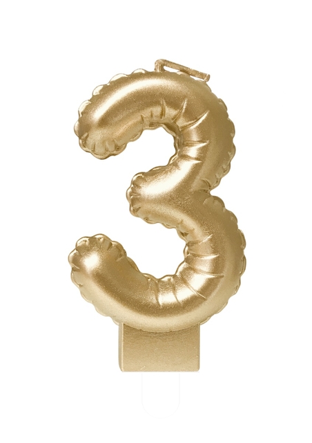 Foil balloon candle gold 3
