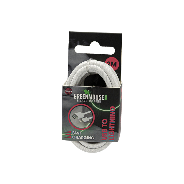 Câble Green Mouse USB-A vers Lightning Data Woven 2m blister