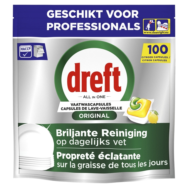 Capsule lave-vaisselle Dreft Tout-en-1 Professional lemon 100 pièces