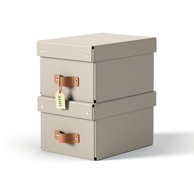 Boîte de rangement Leitz Puro avec couvercle 7L beige set 2 pièces