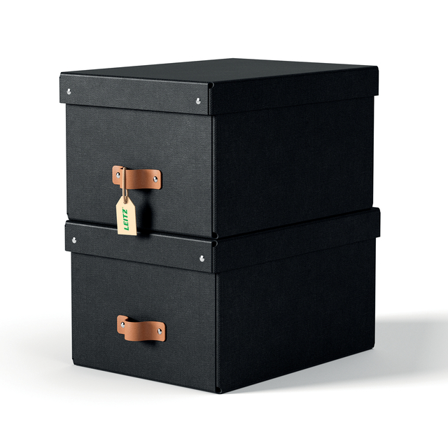 Boîte de rangement Leitz Puro avec couvercle 17L noir set 2 pièces