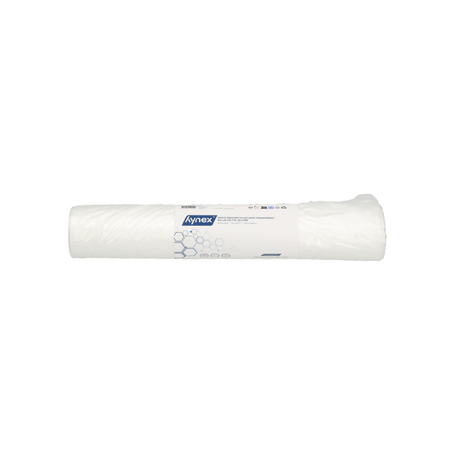 Sac poubelle Hynex 50x55cm HDPE recyclé T15 25L Transparent rouleau 50 pièces
