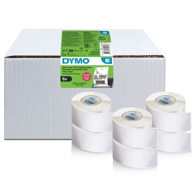 Etiket Dymo LabelWriter 5XL verzendlabel 104x159mm 6 rollen á 220 stuks wit