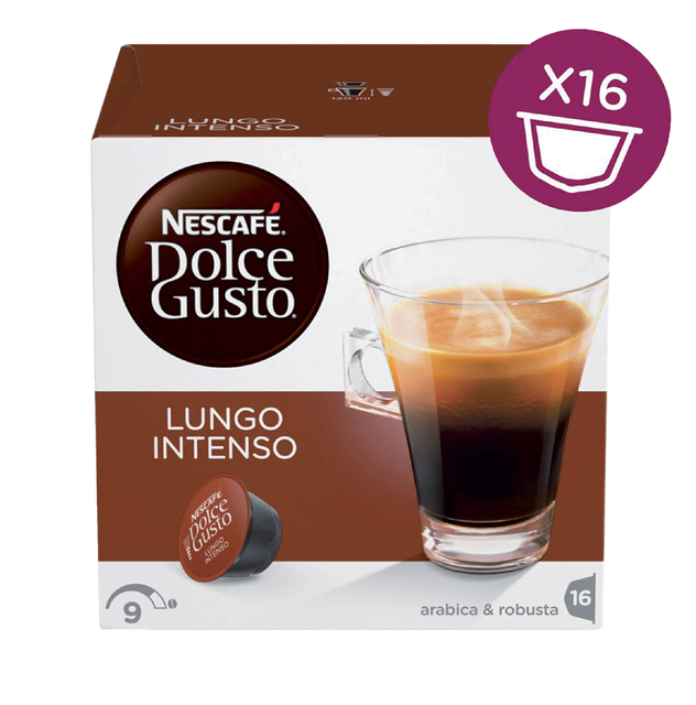 Koffiecups Dolce Gusto lungo intenso 16 stuks
