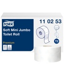 Papier toilette Tork T2 Mini Jumbo Premium 110253 2 épaisseurs 170m blanc