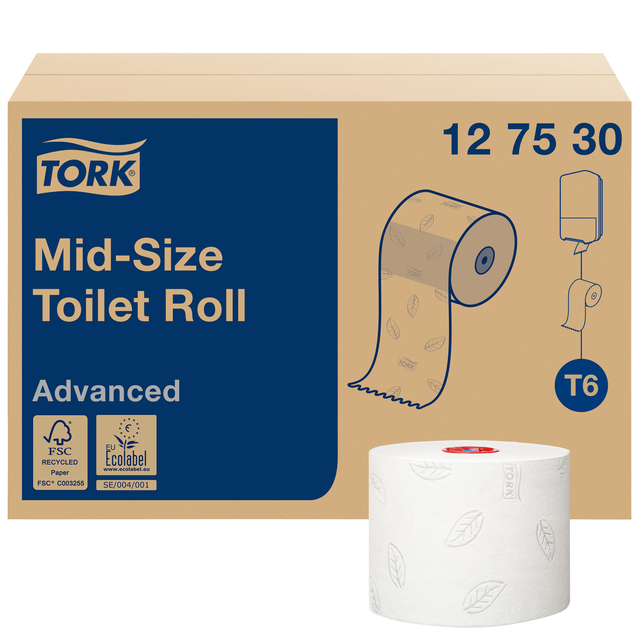 Toiletpapier Tork T6 Advanced 2-laags 100m wit 127530