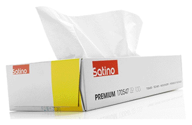 Mouchoirs démaquillants HiLine 206450 2 épaisseurs blanc 100 pièces
