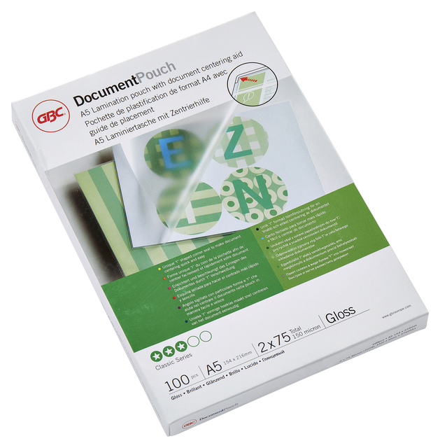 Pochette de plastification GBC A5 2x75micron 100 pièces
