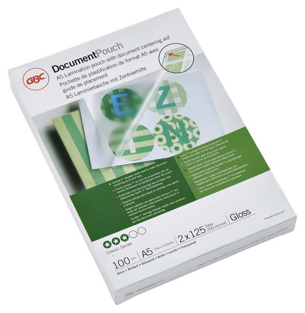 Pochette de plastification GBC A5 2x125 microns 100 pièces
