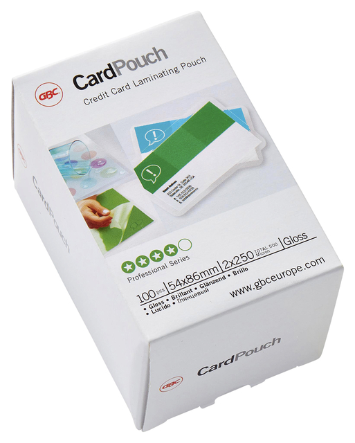 Pochette de plastification GBC carte 54x86mm 2x250 microns 100 pièces