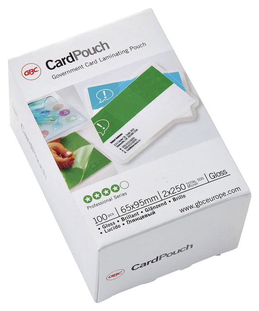Pochette de plastification GBC carte 65x95mm 2x125mic 100 pièces
