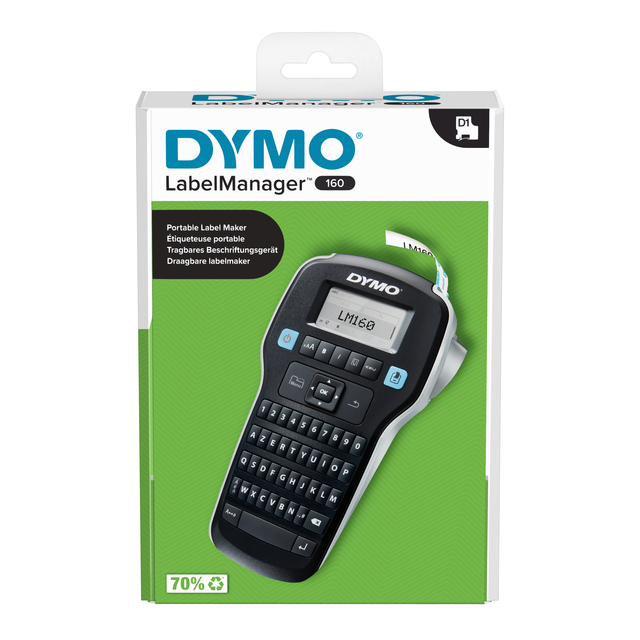 Etiqueteuse Dymo LabelManager 160 portable azerty 12mm noir