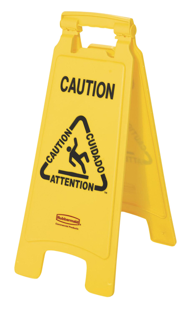 Panneau d’avertissement Rubbermaid double-face multilingue 64cm jaune