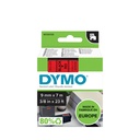 Ruban étiquettes Dymo LabelManager D1 polyester 9mmx7m noir sur rouge