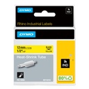 Labeltape Dymo Rhino industrieel krimpkous 12mm zwart op geel