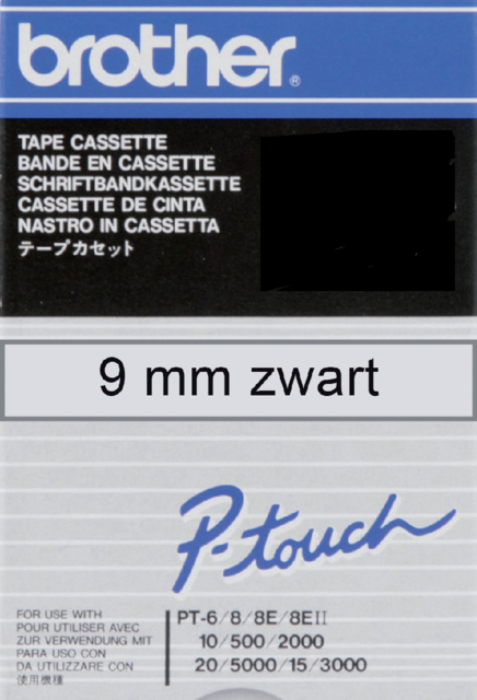 Labeltape Brother P-touch TC-M91 extreme temperaturen en omstandigheden 9mm zwart op transparant