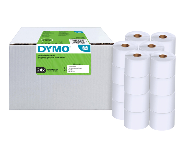 Etiquette adresse Dymo LabelWriter 36x89mm 24 rouleaux x 260 pcs blanc
