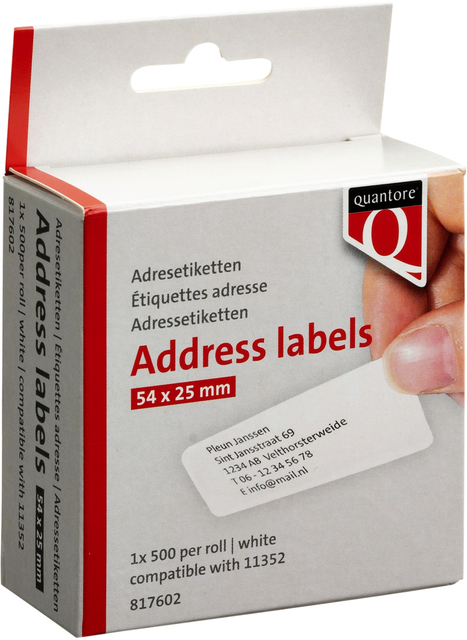 Etiquette Quantore 11352 54x25mm adresse blanc 500 pièces