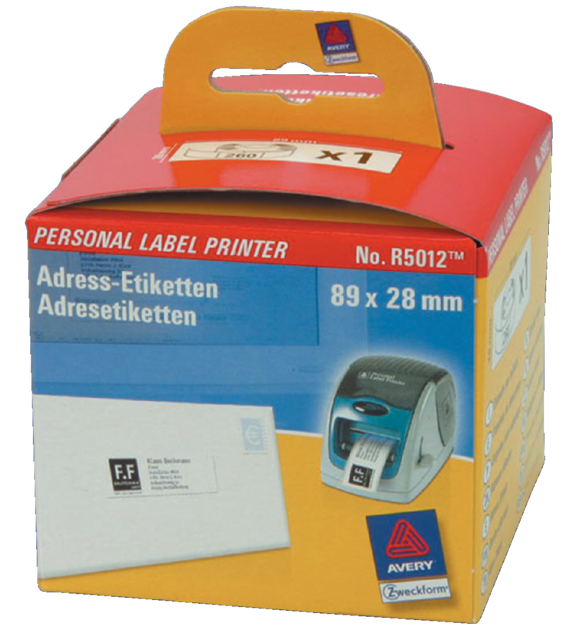 Etiket Avery R5012 thermisch 89x28mm wit 260stuks