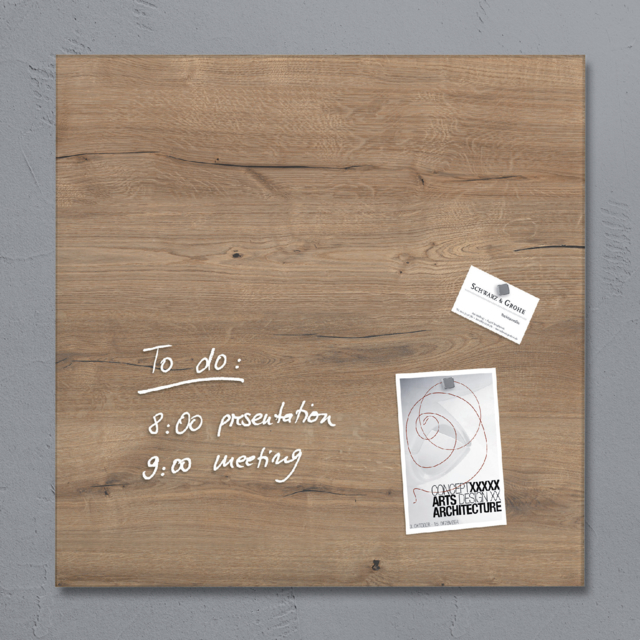 Glasbord Sigel magnetisch 480x480x15mm natural wood