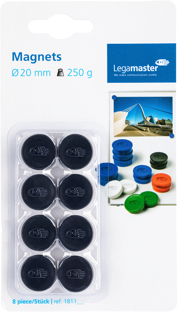 Aimant Legamaster 20mm 250g noir 8 pièces