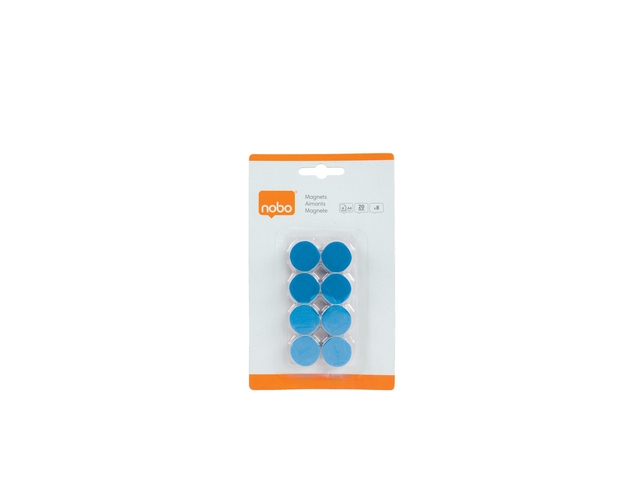 Magneet Nobo 20mm blauw 8 stuks