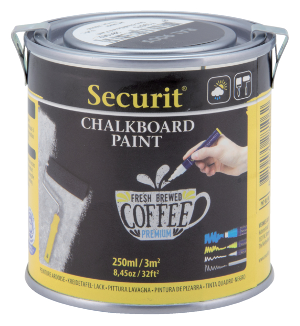 Krijtbord securit acyrlverf waterbasis 250ml zwart
