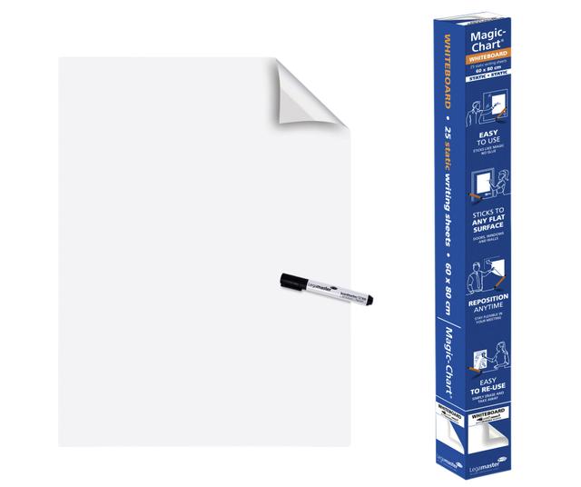 Magic-Chart tableau blanc Legamaster 600x800mm blanc 25 feuilles