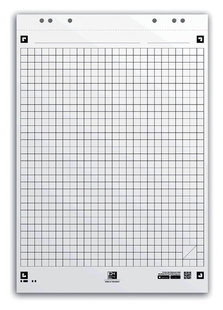 Papier chevalet de conférence Oxford Smart 650x980mm quadrillé 90g 20 feuilles