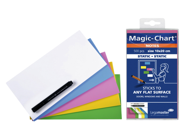 Magic-chart Notes Legamaster tableau blanc 100x200mm assorti 500 feuilles