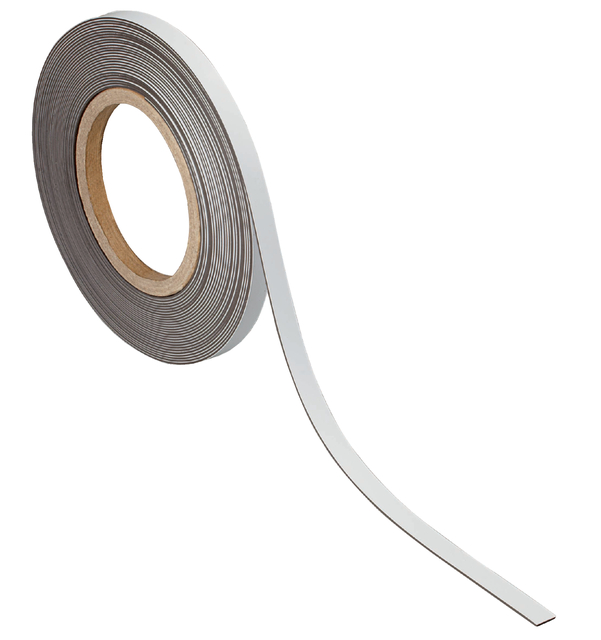 Bande magnétique MAUL 10mx10mmx1mm effaçable blanc