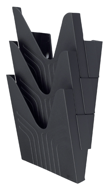 Porte-brochures Avery n° 144 mural folio haut 3 bacs noir 3 pièces
