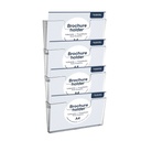 Porte-brochures mural Europel 4x A4 paysage à coupler transparent 4 pièces
