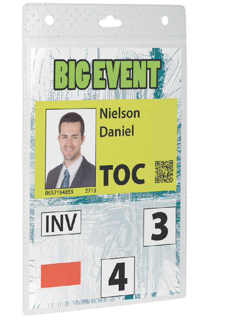 Badge Durable pour événements A6 sans cordon 20 pièces