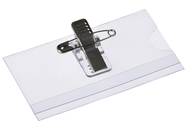 Badge Europel avec pince et épingle 75x40mm 24 pièces