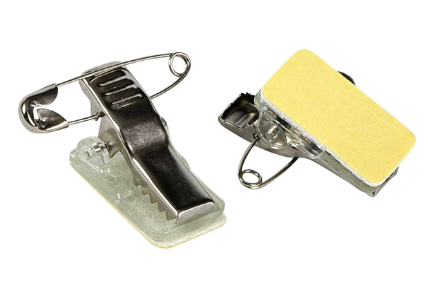Clip avec épingle Europel adhésif pour badge 50 pièces