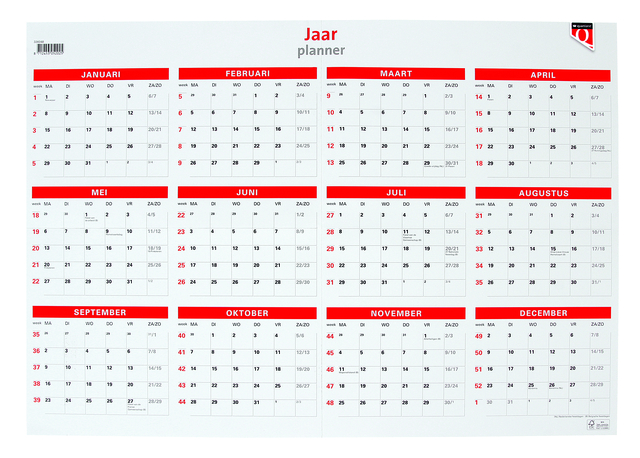 Planning annuel 2026 Quantore 48X68cm