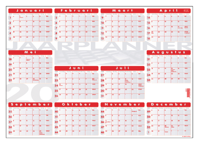 Planning annuel 2026 Quantore 48X68cm