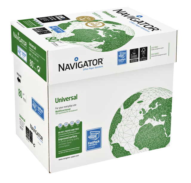 Papier copieur Navigator Universal Nonstop A4 80g blanc 2500 feuilles