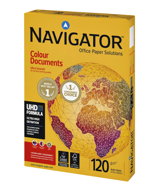 Papier copieur Navigator Colour Documents A4 120g blanc 250 feuilles