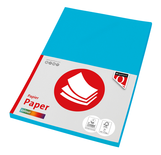 Papier copieur Quantore Colour A4 80g bleu azur 100 feuilles