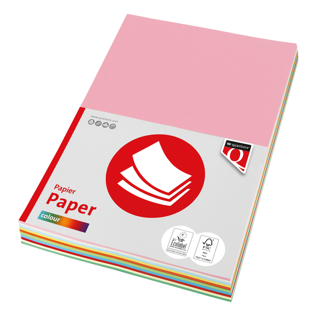 Papier copieur Quantore Colour A4 80g 10couleurs x 25fls 250 feuilles