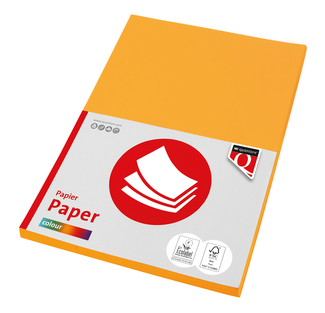 Papier copieur Quantore Colour A4 120g jaune intense 100 feuilles