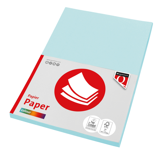 Papier copieur Quantore Colour A4 160g bleu clair 50 feuilles