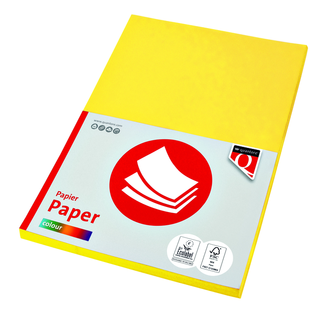 Papier copieur Quantore Colour A4 160g jaune 50 feuilles