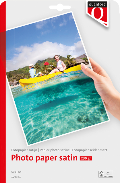 Papier photo Quantore A4 satiné 230g 50 feuilles