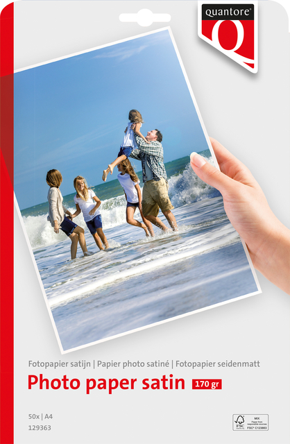 Papier photo Quantore A4 satiné mat 170g 50 feuilles